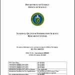 The DOE National QIS Research Centers Funding Opportunity Announcement