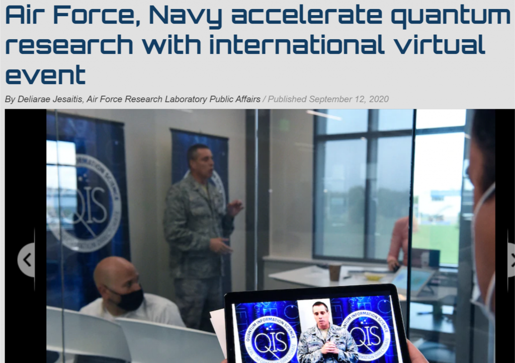 Col. Timothy Lawrence, director of AFRL's Information Directorate at Rome, N.Y., speaks during the “Million Dollar International Quantum U Tech Accelerator” event that took place Sept. 1-3.