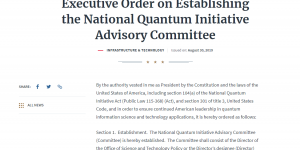 Executive Order on Establishing the National Quantum Initiative Advisory Committee