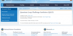 Quantum Leap Challenge Institutes (QLCI)