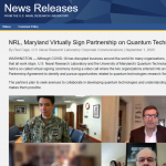 NRL, Maryland Virtually Sign Partnership on Quantum Technologies