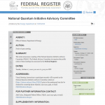 Notice of Meeting for the National Quantum Initiative Advisory Committee