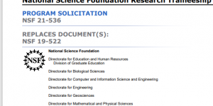 National Science Foundation Research Traineeship (NRT) Program