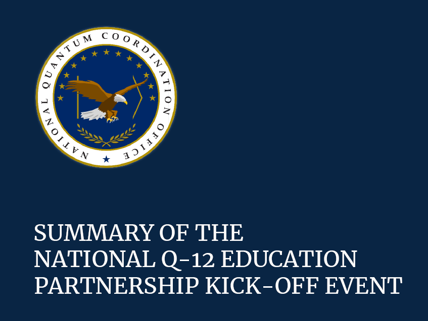 Front Cover for Summary of the National Q-12 Education Partnership Kick-off Event