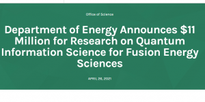 DOE QIS Fusion Awards Cover