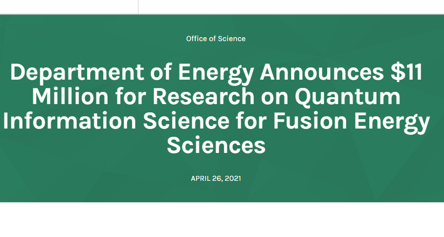 DOE QIS Fusion Awards Cover