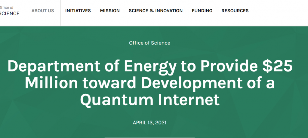DOE Quantum Network Announcement