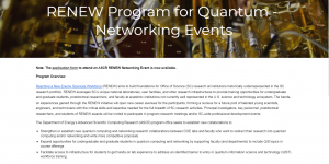 DOE ASCR RENEW Program for Quantum Networking Events