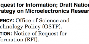 RFI Draft National Strategy on Microelectronics Research
