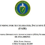 DOE Funding for Accelerated, Inclusive Research (FAIR)