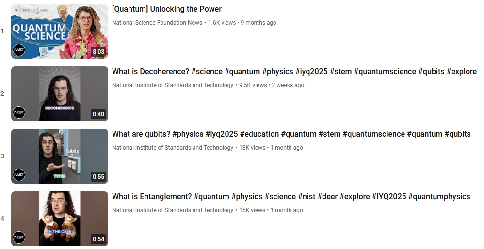 Quantum Information Science Playlist